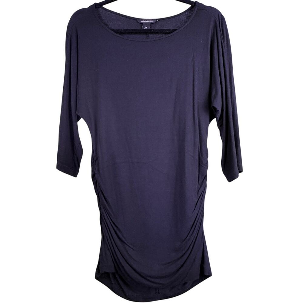 Banana Republic Navy Ruched Dolman Top/Tunic Size M